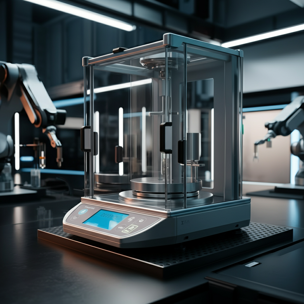 "Precision at Work: High-Tech Analytical Balance in Action"