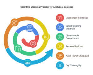 Cleaning of analytical balances